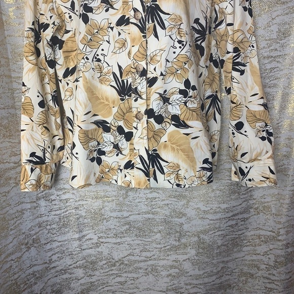 VINTAGE🧚‍♀️CREAM/TAN floral print cotton blend women’s jacket size 8 - Picture 4 of 10